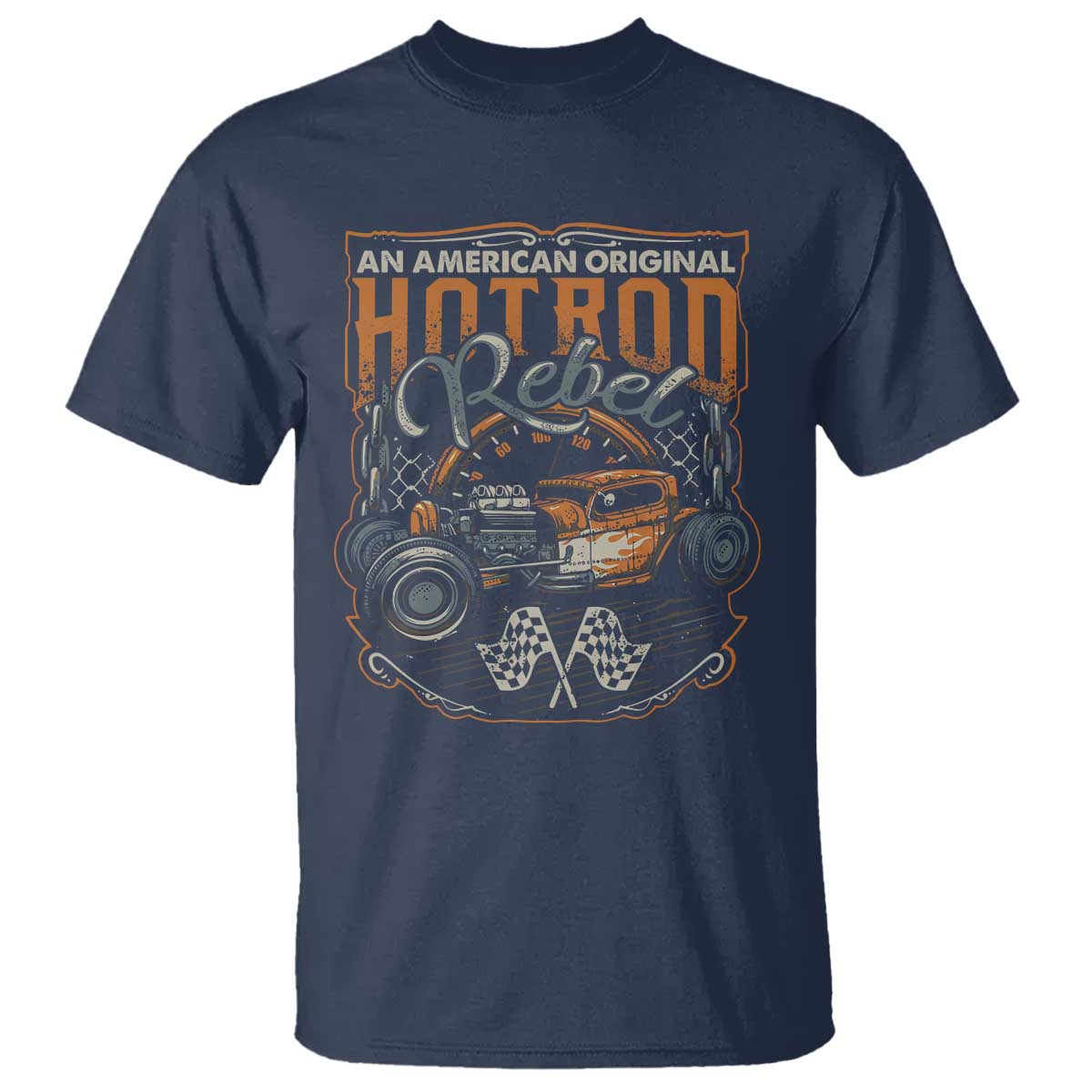 Vintage Hotrod Hot Rodder T Shirt TS09 Navy Print Your Wear