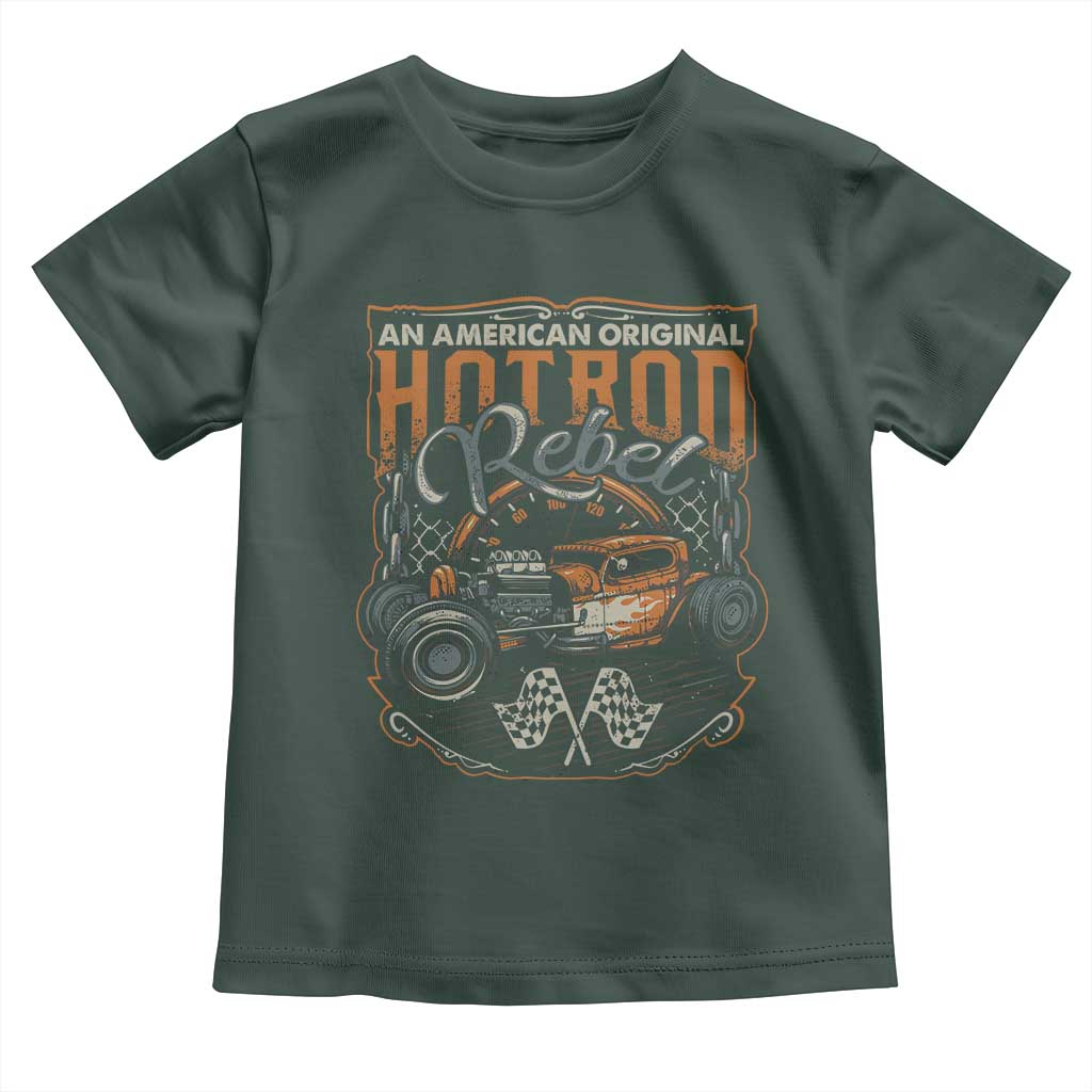 Vintage Hotrod Hot Rodder Toddler T Shirt TS09 Dark Forest Green Print Your Wear