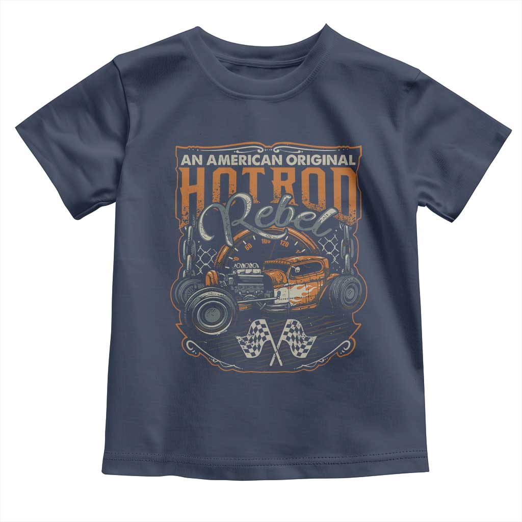 Vintage Hotrod Hot Rodder Toddler T Shirt TS09 Navy Print Your Wear