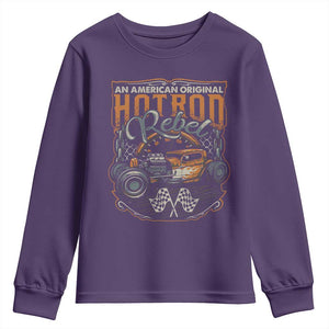 Vintage Hotrod Hot Rodder Youth Sweatshirt TS09 Purple Print Your Wear