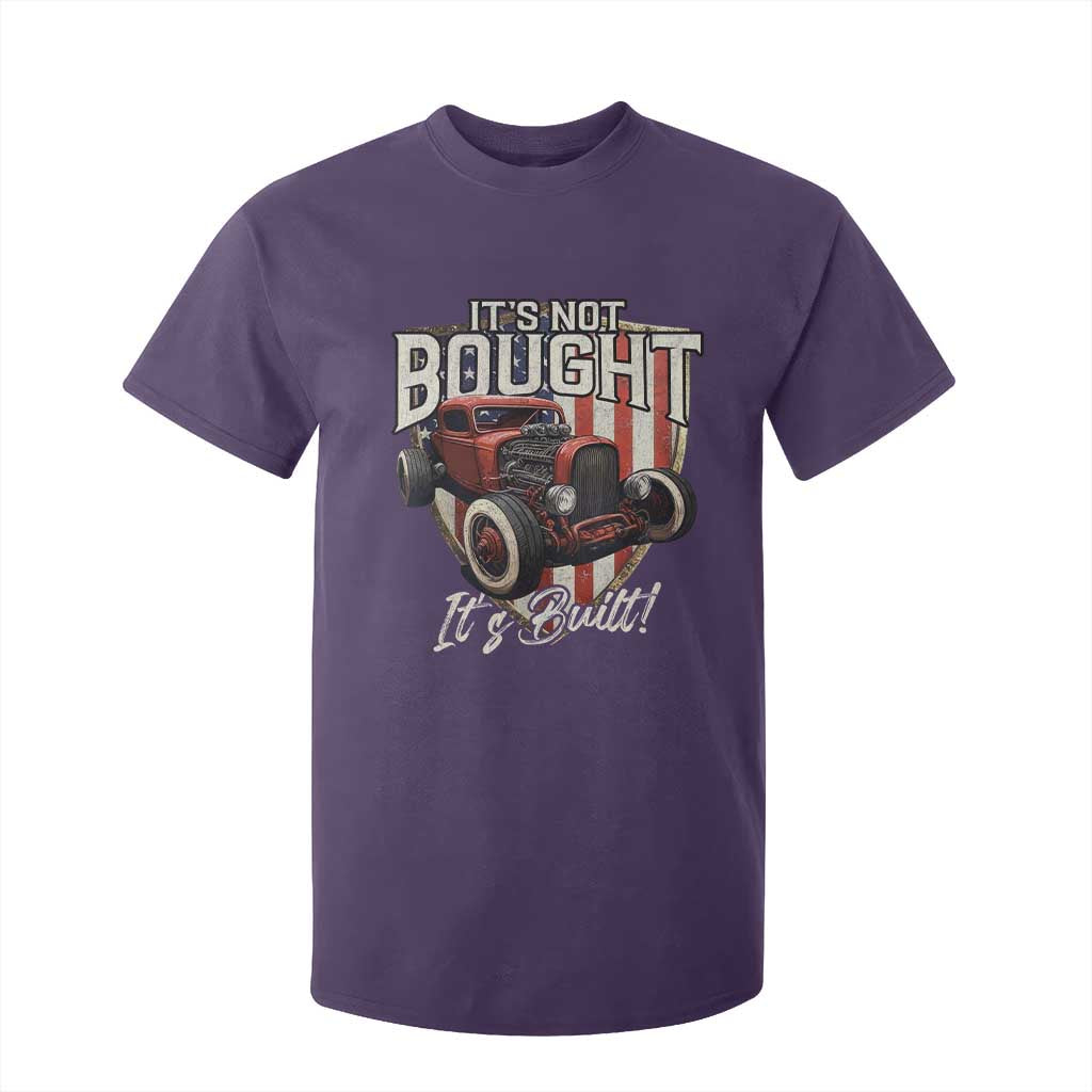 Vintage Hotrod Hot Rodder T Shirt For Kid It's Not Bought It's Built TS09 Purple Print Your Wear