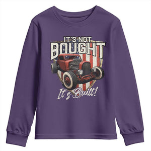 Vintage Hotrod Hot Rodder Youth Sweatshirt It's Not Bought It's Built TS09 Purple Print Your Wear