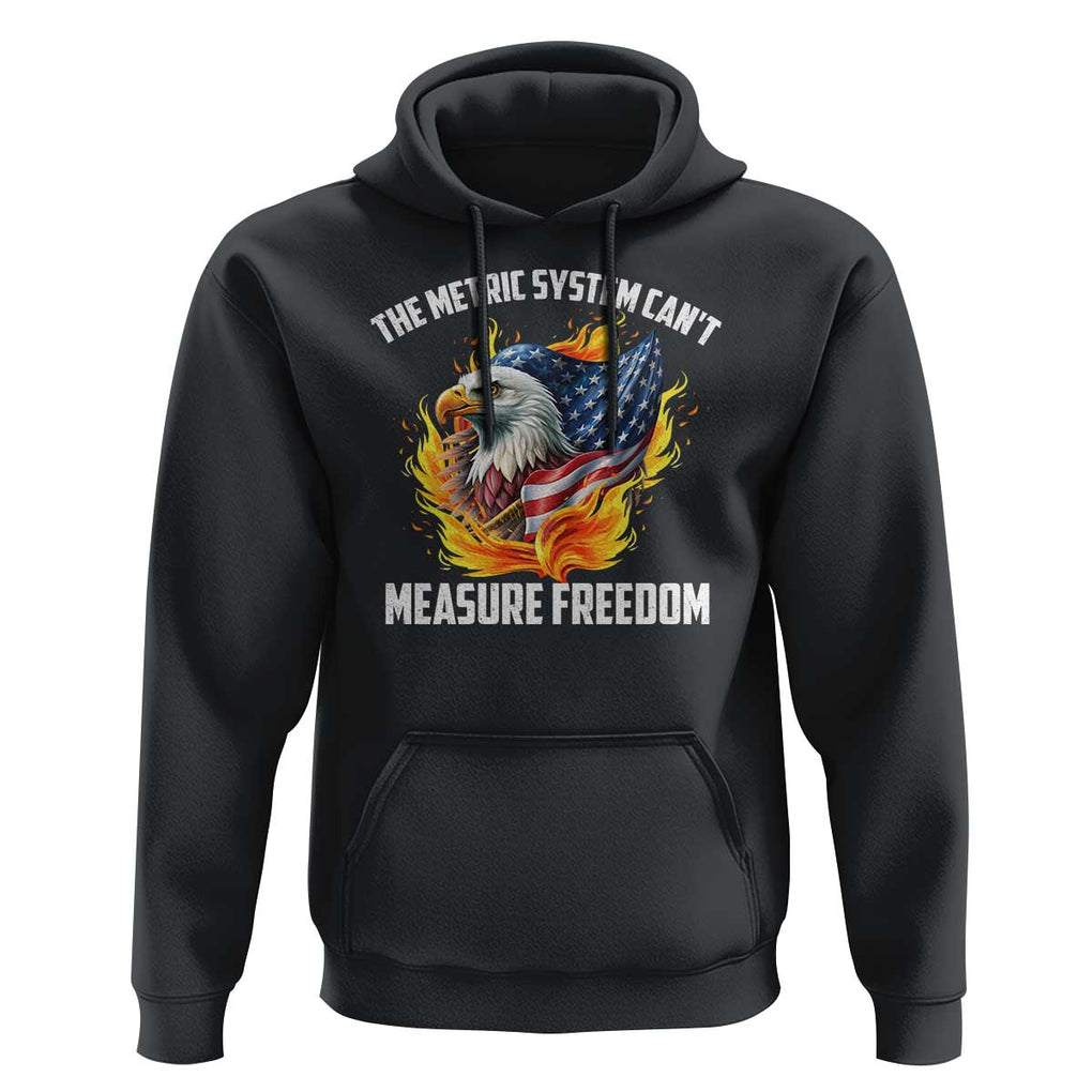 The Metric System Can't Measure Freedom Hoodie Eagle USA Flag TS09 Black Print Your Wear