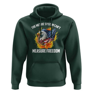 The Metric System Can't Measure Freedom Hoodie Eagle USA Flag TS09 Dark Forest Green Print Your Wear