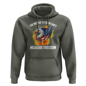 The Metric System Can't Measure Freedom Hoodie Eagle USA Flag TS09 Military Green Print Your Wear