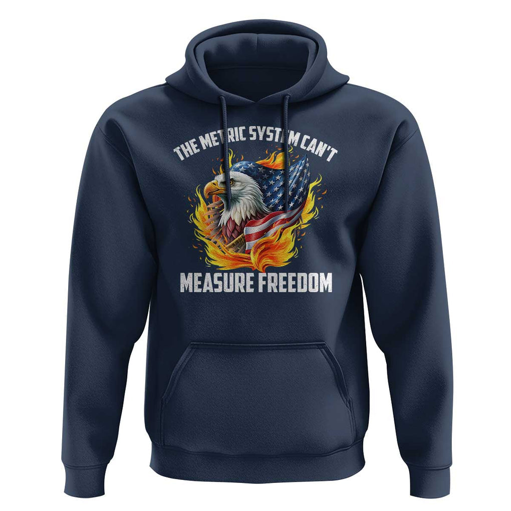 The Metric System Can't Measure Freedom Hoodie Eagle USA Flag TS09 Navy Print Your Wear