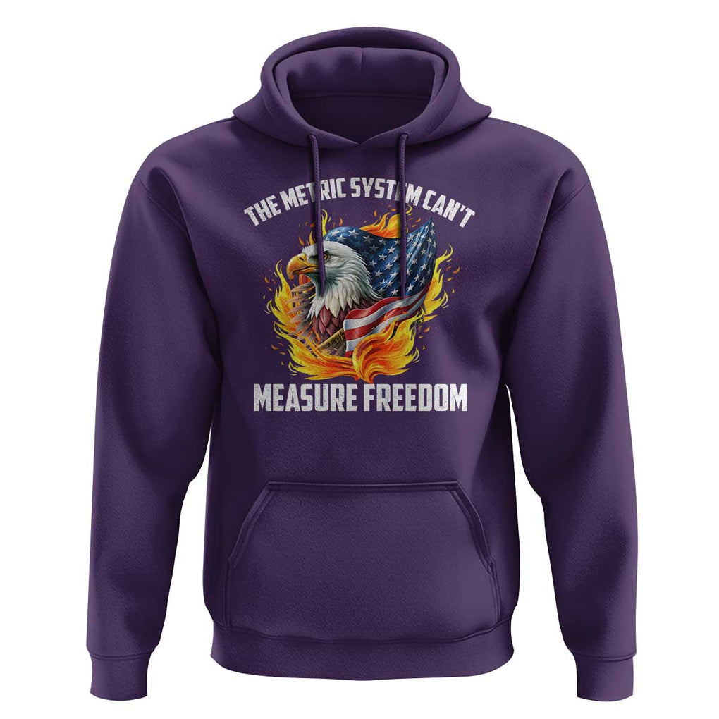 The Metric System Can't Measure Freedom Hoodie Eagle USA Flag TS09 Purple Print Your Wear
