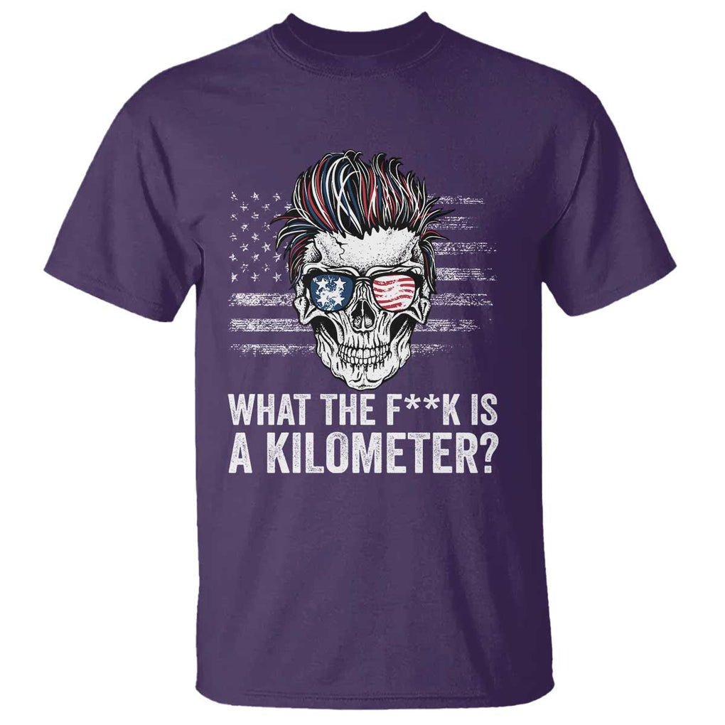 WTF Is A Kilometer T Shirt Funny Skull American Joke Patriotic TS09 Purple Print Your Wear
