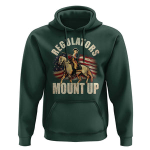 Funny George Washington Hoodie Regulators Mount Up Riding Horse 4th Of July TS09 Dark Forest Green Print Your Wear