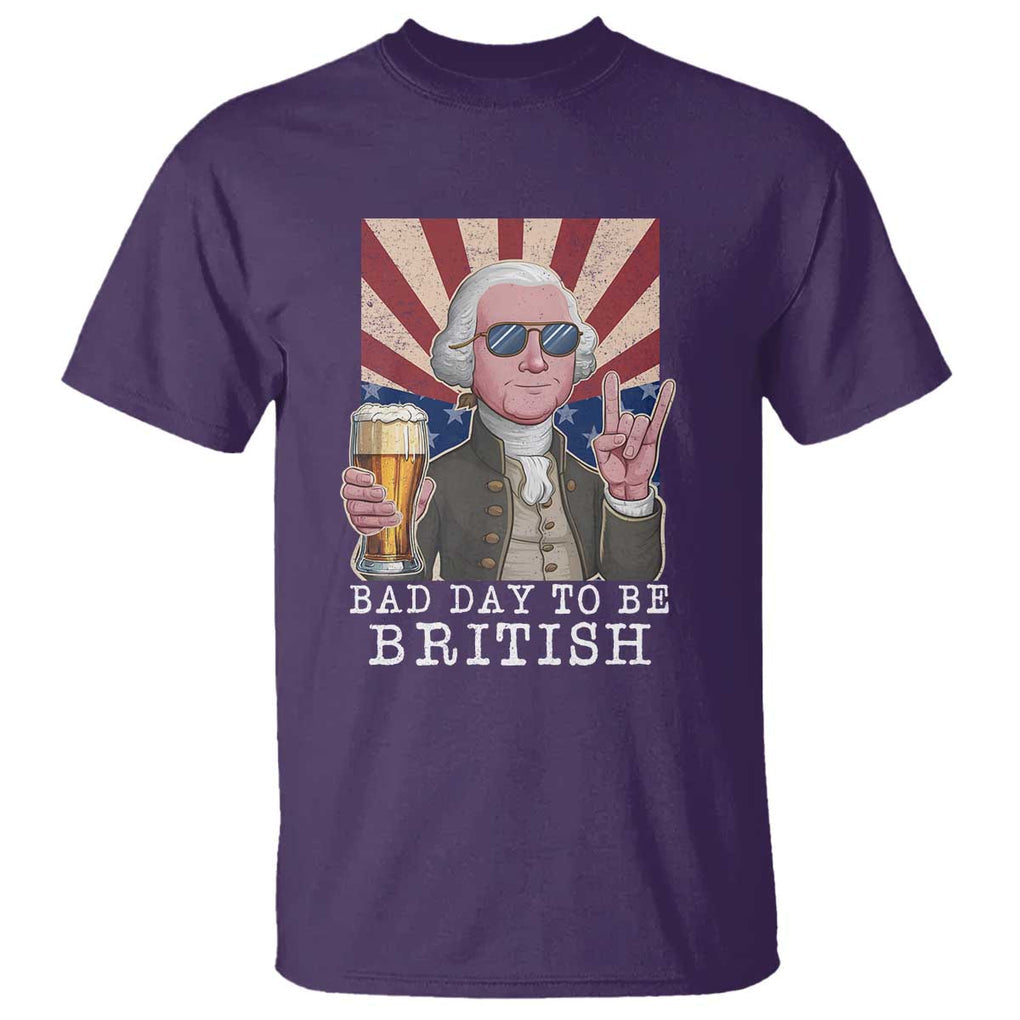 Funny George Washington T Shirt Bad Day To Be British 4th Of July TS09 Purple Print Your Wear