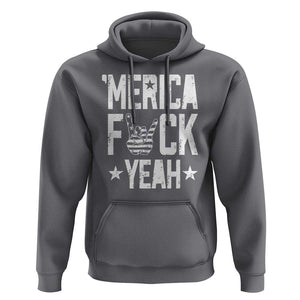 Funny 4th Of July Hoodie Merica Fuck Yeah Rock Hand TS09 Charcoal Print Your Wear