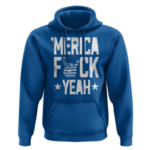 Funny 4th Of July Hoodie Merica Fuck Yeah Rock Hand TS09 Royal Blue Print Your Wear
