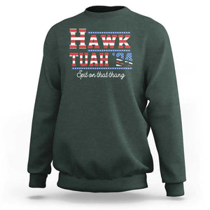 Funny Hawk Tuah Spit On That Thing Sweatshirt TS09 Dark Forest Green Print Your Wear