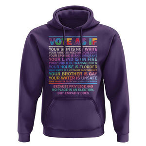 Vote As If Your Skin Is Not White Human's Rights LGBT Support Hoodie TS09 Purple Print Your Wear
