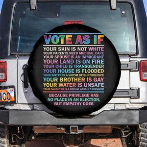 Vote As If Your Skin Is Not White Human Rights LGBT Support Spare Tire Cover TS09 No hole Black Print Your Wear