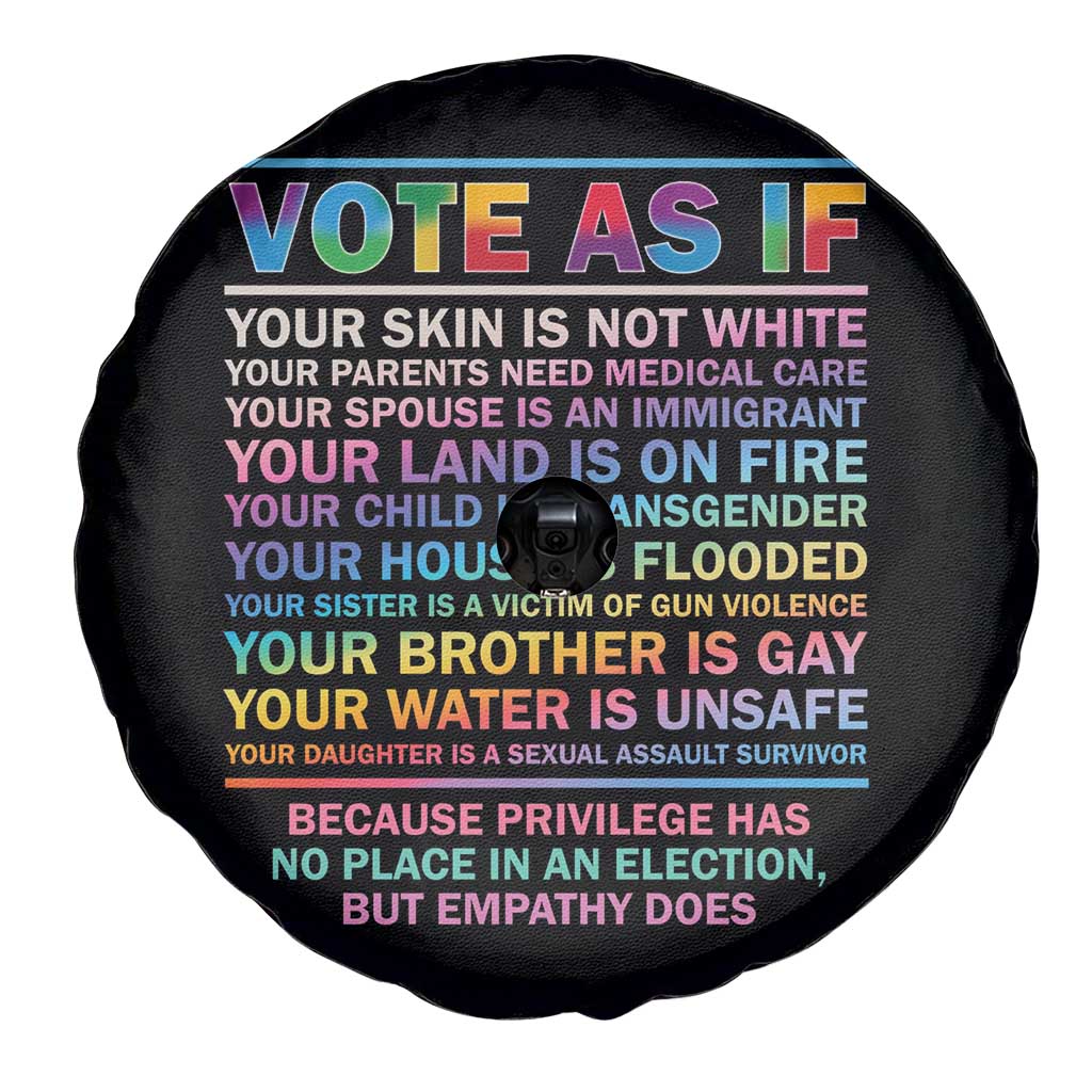 Vote As If Your Skin Is Not White Human Rights LGBT Support Spare Tire Cover TS09 Print Your Wear