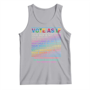Vote As If Your Skin Is Not White Human's Rights LGBT Support Tank Top TS09 Athletic Heather Print Your Wear