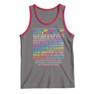 Vote As If Your Skin Is Not White Human's Rights LGBT Support Tank Top TS09 Deep Heather Red Print Your Wear