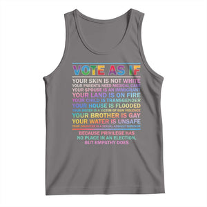 Vote As If Your Skin Is Not White Human's Rights LGBT Support Tank Top TS09 Deep Heather Print Your Wear