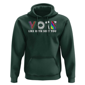 Vote Like Ruth Sent You Funny Feminist Lgbt Pride Hoodie TS09 Dark Forest Green Print Your Wear