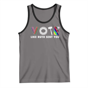 Vote Like Ruth Sent You Funny Feminist Lgbt Pride Tank Top TS09 Deep Heather Black Print Your Wear