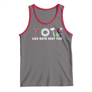 Vote Like Ruth Sent You Funny Feminist Lgbt Pride Tank Top TS09 Deep Heather Red Print Your Wear
