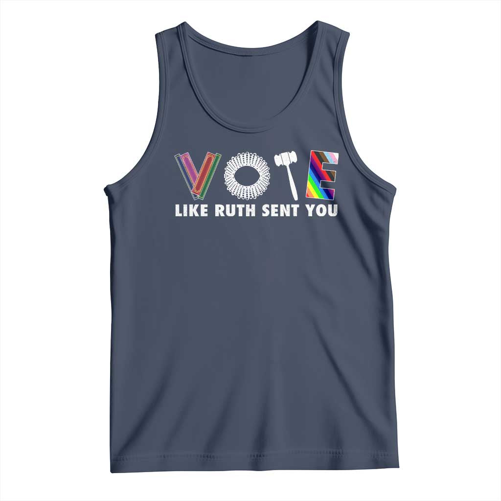 Vote Like Ruth Sent You Funny Feminist Lgbt Pride Tank Top TS09 Navy Print Your Wear