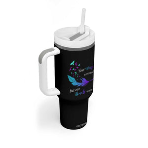 Suicide Prevention Tumbler With Handle Your Wings Were Ready But Our Hearts Were Not TS09 Print Your Wear