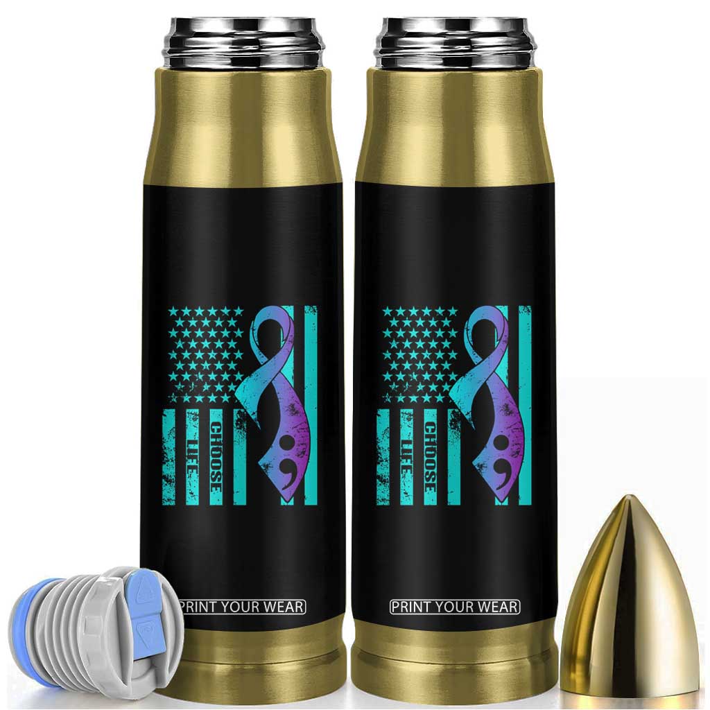 Suicide Prevention Bullet Tumbler Choose Life American Flag TS09 Black Print Your Wear