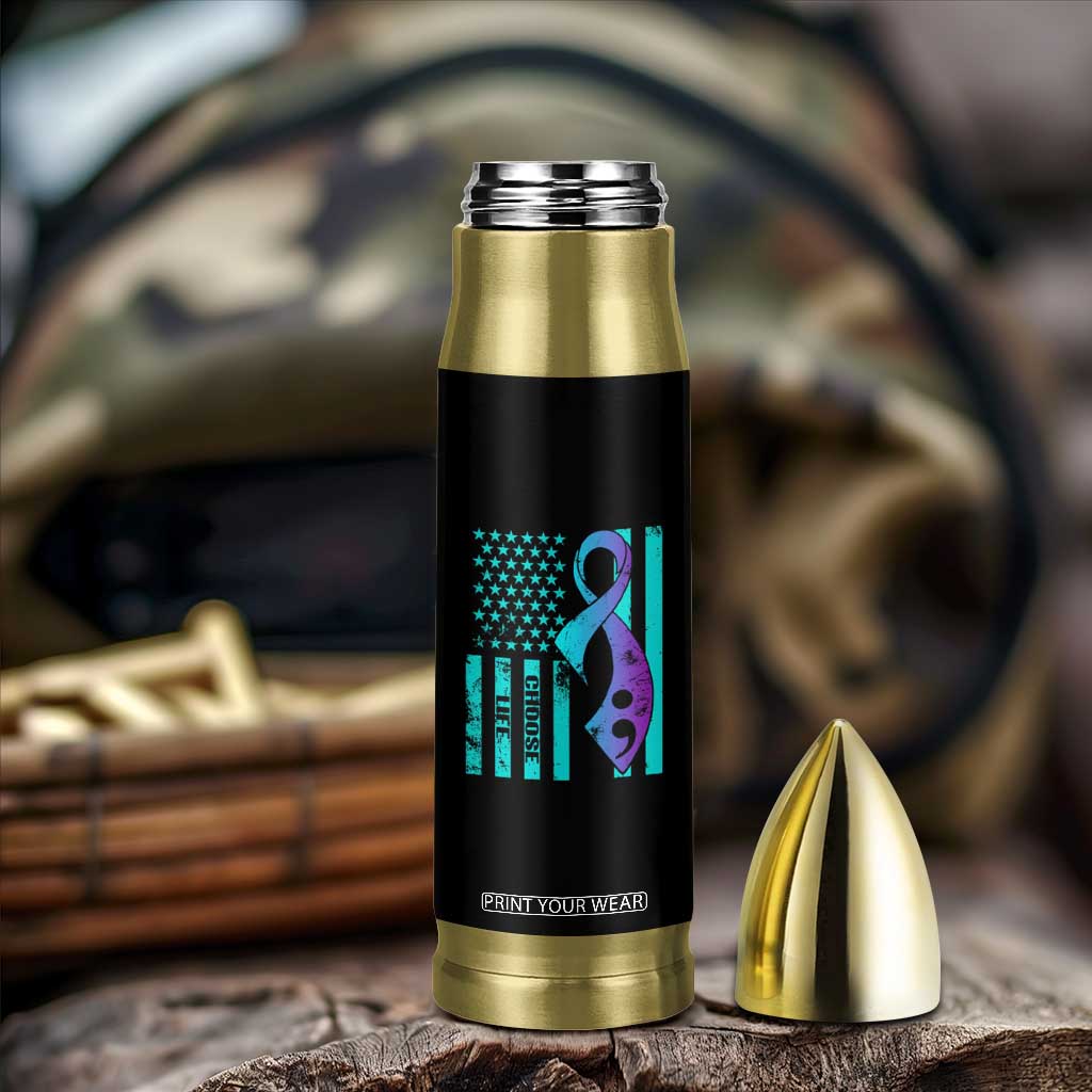 Suicide Prevention Bullet Tumbler Choose Life American Flag TS09 Print Your Wear