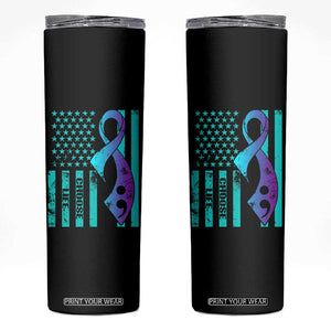 Suicide Prevention Skinny Tumbler Choose Life American Flag TS09 Black Print Your Wear