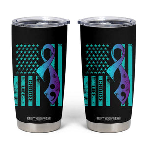 Suicide Prevention Tumbler Cup Choose Life American Flag TS09 Black Print Your Wear