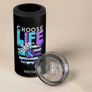 Suicide Prevention 4 in 1 Can Cooler Tumbler Choose Life Sunflower American TS09 Print Your Wear