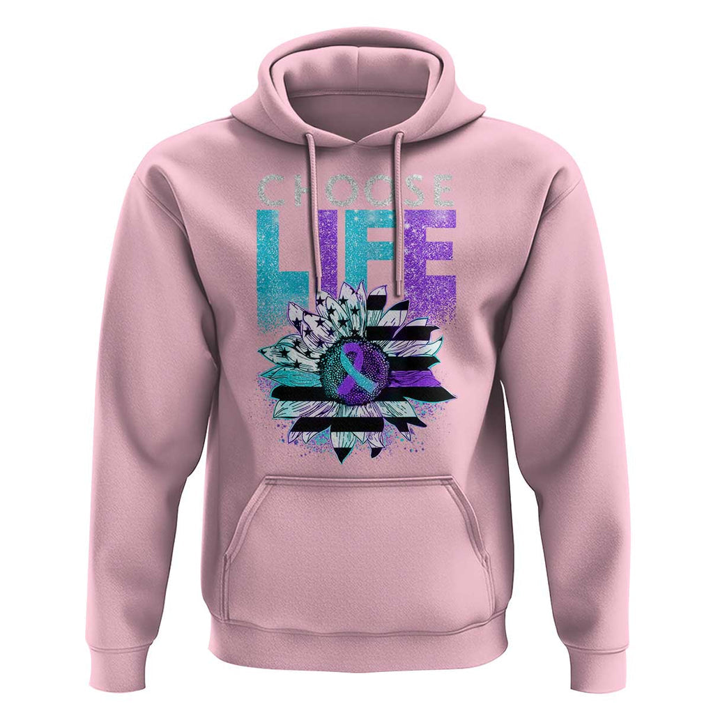 Suicide Prevention Hoodie Choose Life Sunflower American Flag TS09 Light Pink Print Your Wear