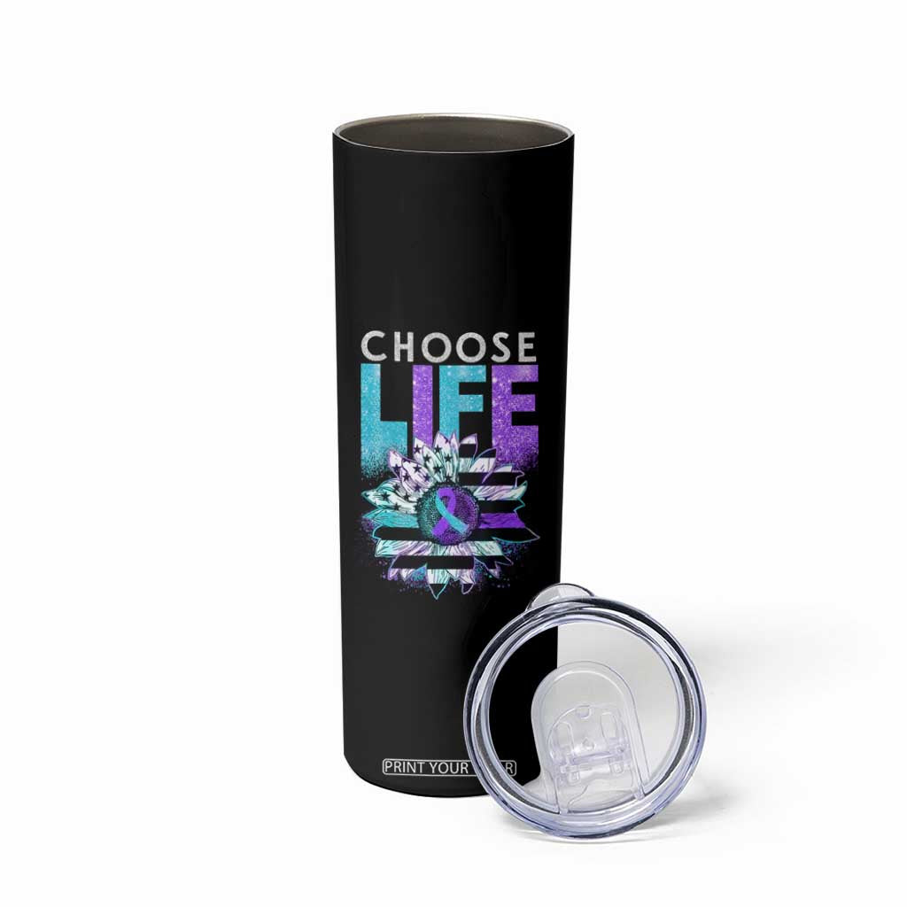 Suicide Prevention Skinny Tumbler Choose Life Sunflower American TS09 Print Your Wear