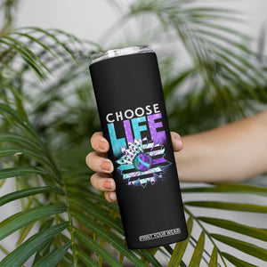 Suicide Prevention Skinny Tumbler Choose Life Sunflower American TS09 Print Your Wear