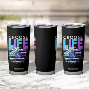 Suicide Prevention Tumbler Cup Choose Life Sunflower American TS09 Print Your Wear