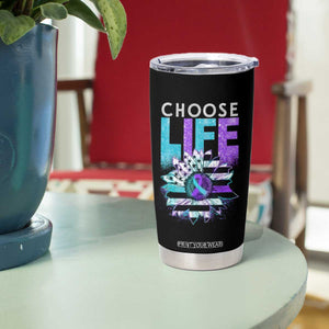 Suicide Prevention Tumbler Cup Choose Life Sunflower American TS09 Print Your Wear