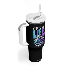 Suicide Prevention Tumbler With Handle Choose Life Sunflower American TS09 Print Your Wear