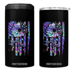 Suicide Prevention 4 in 1 Can Cooler Tumbler Be Here Tomorrow Semicolon Sunflower American Flag TS09 One Size: 16 oz Black Print Your Wear