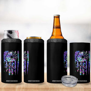 Suicide Prevention 4 in 1 Can Cooler Tumbler Be Here Tomorrow Semicolon Sunflower American Flag TS09 Print Your Wear