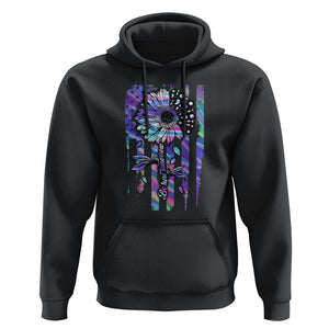 Suicide Prevention Hoodie Be Here Tomorrow Semicolon Sunflower American Flag TS09 Black Print Your Wear
