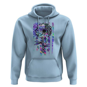 Suicide Prevention Hoodie Be Here Tomorrow Semicolon Sunflower American Flag TS09 Light Blue Print Your Wear