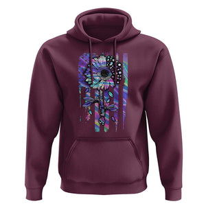 Suicide Prevention Hoodie Be Here Tomorrow Semicolon Sunflower American Flag TS09 Maroon Print Your Wear
