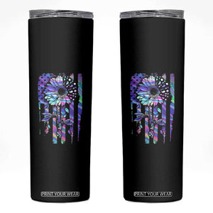 Suicide Prevention Skinny Tumbler Be Here Tomorrow Semicolon Sunflower American Flag TS09 Black Print Your Wear