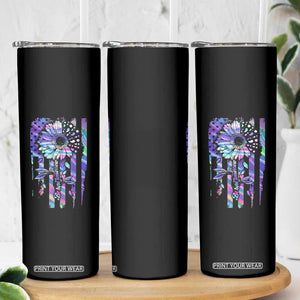 Suicide Prevention Skinny Tumbler Be Here Tomorrow Semicolon Sunflower American Flag TS09 Print Your Wear
