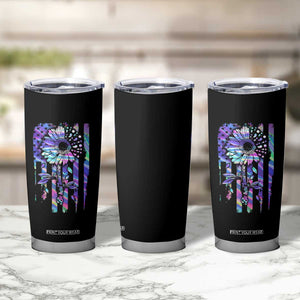 Suicide Prevention Tumbler Cup Be Here Tomorrow Semicolon Sunflower American Flag TS09 Print Your Wear