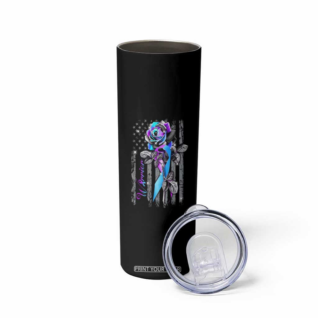Suicide Prevention Skinny Tumbler Warrior Rose American Flag TS09 Print Your Wear