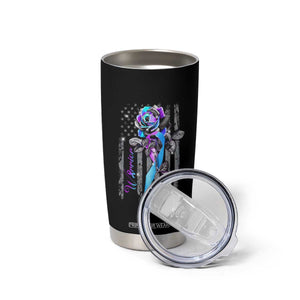 Suicide Prevention Tumbler Cup Warrior Rose American Flag TS09 Print Your Wear