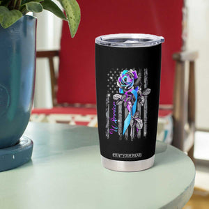 Suicide Prevention Tumbler Cup Warrior Rose American Flag TS09 Print Your Wear